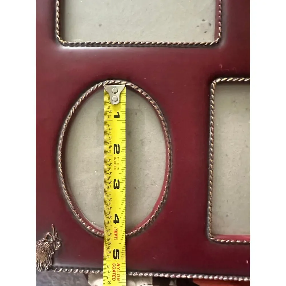 Vintage Victorian oval frame multi photo French decor burgandy red home romance